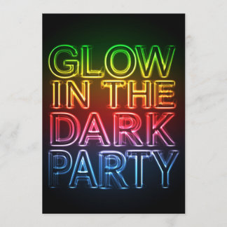 GLOW PARTY Glow in der Dunklen Geburtstagspartei Einladung