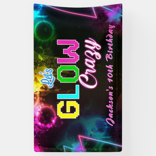 Glow Party Neorful Birthday Party Banner (Vertikal)