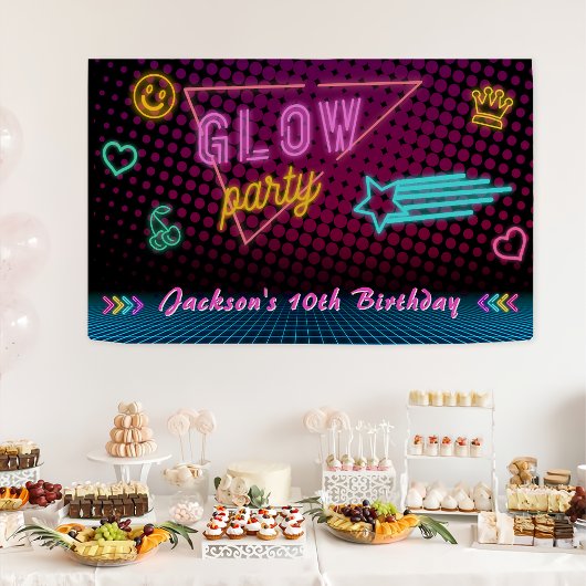 Glow Party Neorful Birthday Party Banner