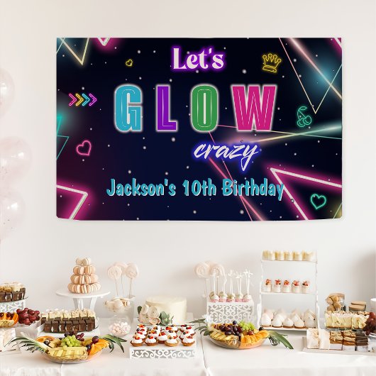 Glow Party Neorful Geburtstagsparty Banner