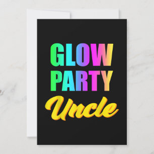 Glow Party Onkel Retro 80er Geburtstagsfeier Grupp Einladung