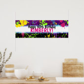 Glow Party Paint Spritzer Neon Birthday Banner Poster (Küche)
