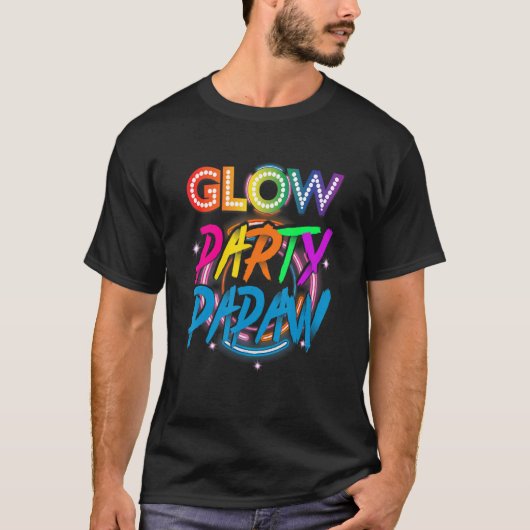 Glow Party Papaw Paint Spritzer Effect Glow Part T-Shirt (Vorderseite)