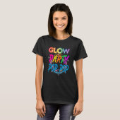 Glow Party Pop Pop Paint Spritzer Effect Glow Par T-Shirt (Vorne ganz)