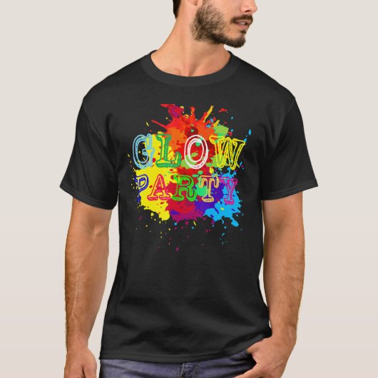Glow Party Splash farbig T-Shirt (Vorderseite)