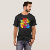 Glow Party Splash farbig T-Shirt (Vorne ganz)