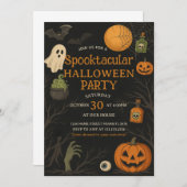Glow Party Spooktacular Halloween Einladung (Vorne/Hinten)