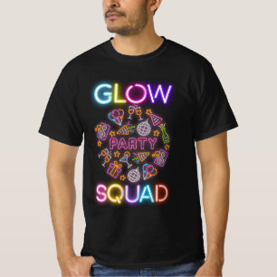 Glow Party Squad Neon Lights Geburtstagsjubiläum T-Shirt