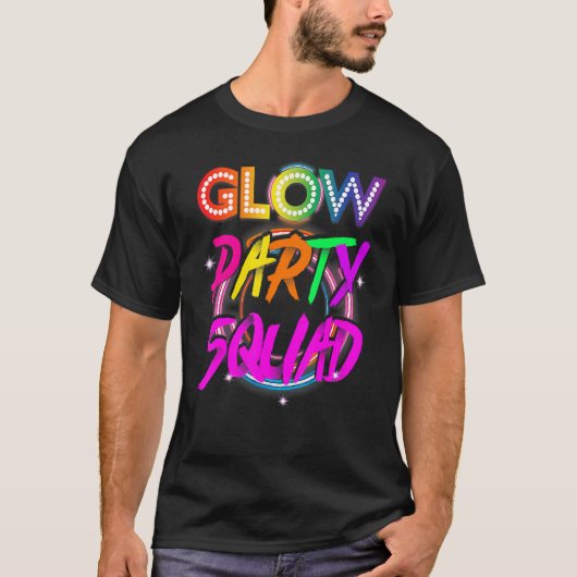 Glow Party Squad Paint Splatter Effect Glow Party T-Shirt (Vorderseite)