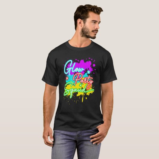 Glow Party Squad Paint Splatter Effect Let's Glow T-Shirt (Vorne ganz)