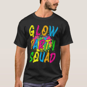 Glow Party Squad Paint Spritzer Effect Glow Party T-Shirt