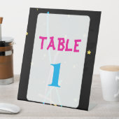 Glow Party Table Numbers – Neon & Fun  Sockelschild (In Situ)