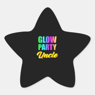 Glow Party Uncle   Retro 80er Birthday Party Group Stern-Aufkleber