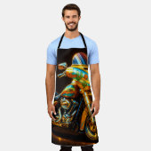 Glow Ride BBQ Apron – Neon Motorcycle Grill Master Schürze (Getragen)
