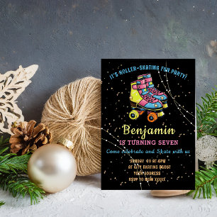 Glow & Roll Birthday bash Custom schwarz Einladung