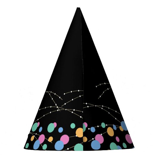 Glow & Roll Birthday Bash schwarz Partyhütchen (Rückseite)