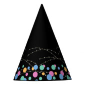 Glow & Roll Birthday Bash schwarz Partyhütchen (Vorderseite)