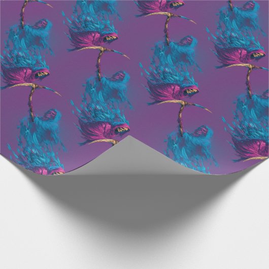 Glow-Sensenmann: Spuk Todesanzeige Geschenkpapier (Ecke)