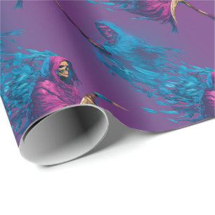 Glow-Sensenmann: Spuk Todesanzeige Geschenkpapier