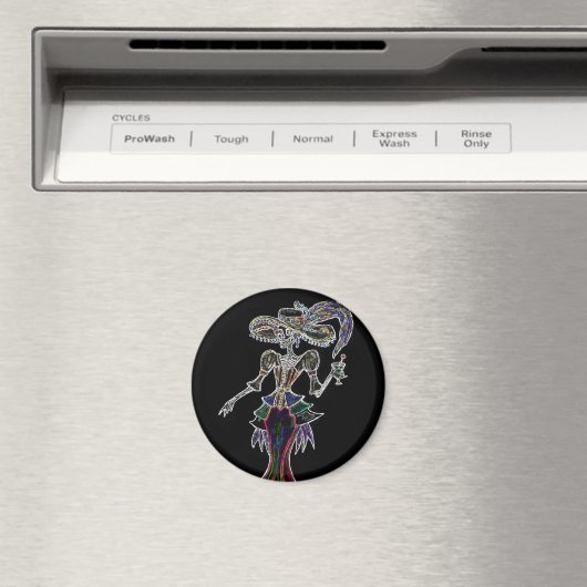 Glow Steampunk Catrina Magnet (In Situ (Geschirrspüler))