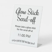 Glow Stick abschicken Neuauflage Empfang Hochzeit Sockelschild (Vorderseite)