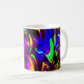 Glow Stick Rave Feuerkleckse Regenbogen Kaffeetasse (VorderseiteRechts)