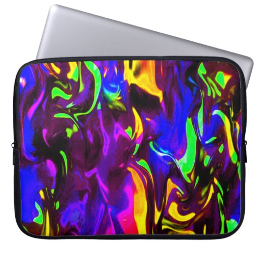 Glow Stick Rave Feuerkleckse Regenbogen Laptopschutzhülle (Vorderseite)