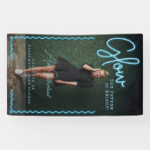 Glow The Future is Bright Fun Blue Neon Abschluss Banner (Horizontal)