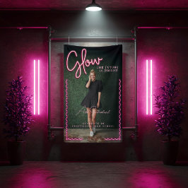 Glow The Future is Bright Fun Pink Neon Abschluss Banner