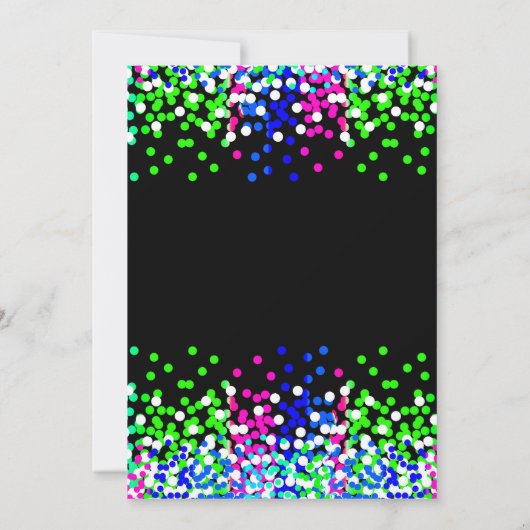 Glow Thema Geburtstagsfeier Einladung (Rückseite)