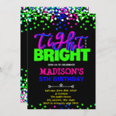 Glow Thema Geburtstagsfeier Einladung (Vorne/Hinten)