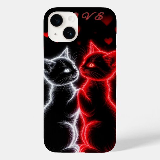 "Glow Together - Cat Couple Case" Case-Mate iPhone Hülle (Rückseite)