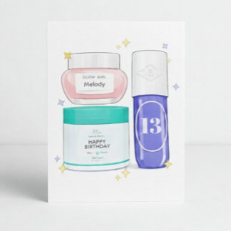 Glow Up Skincare Birthday Card (Customizable) Karte