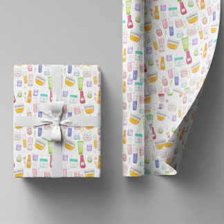 Glow Up Skincare Gift Wrapping Paper Roll Geschenkpapier