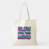 Glow With Your Mind Neon Brain Statement Tragetasche (Rückseite)