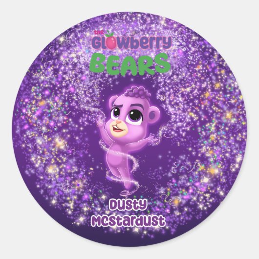 Glowberry Bears Dusty MCstardust Sticker (Vorderseite)