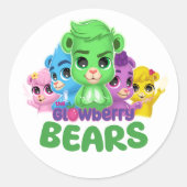 Glowberry Bears Round Sticker (Vorderseite)