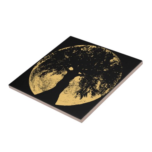 Glowees Mond-Eichen-Göttin Fliese (Seite)