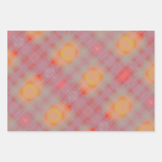 GLOWENDES KARIERTES WRAPPING-PAPIER GESCHENKPAPIER SET (Vorderseite 3)