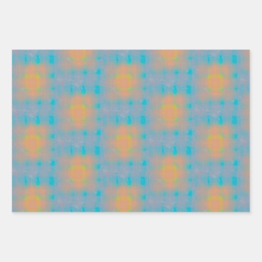 GLOWENDES KARIERTES WRAPPING-PAPIER GESCHENKPAPIER SET (Vorderseite)