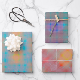 GLOWENDES KARIERTES WRAPPING-PAPIER GESCHENKPAPIER SET
