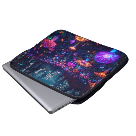 Glowfall Grove neon 15' Laptopschutzhülle (Vorne Knopf)
