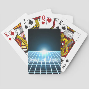 Glowing 3D-Grid with customizable text Spielkarten