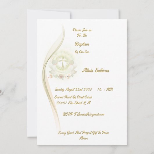Glowing angels baptism invitation einladung (Vorderseite)