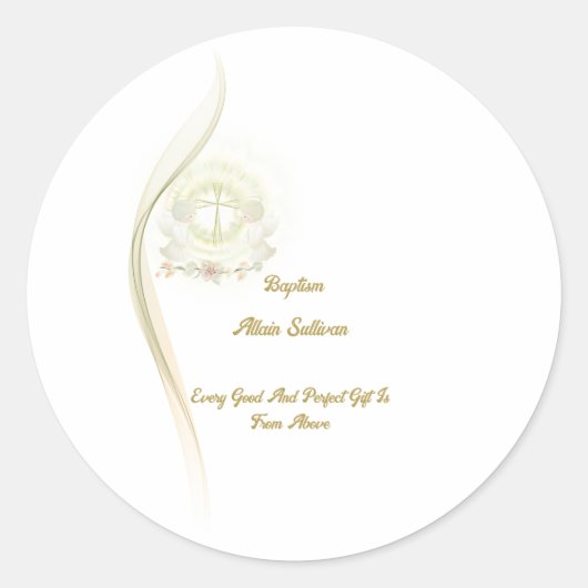 Glowing angels baptism  square stickers  (Vorderseite)