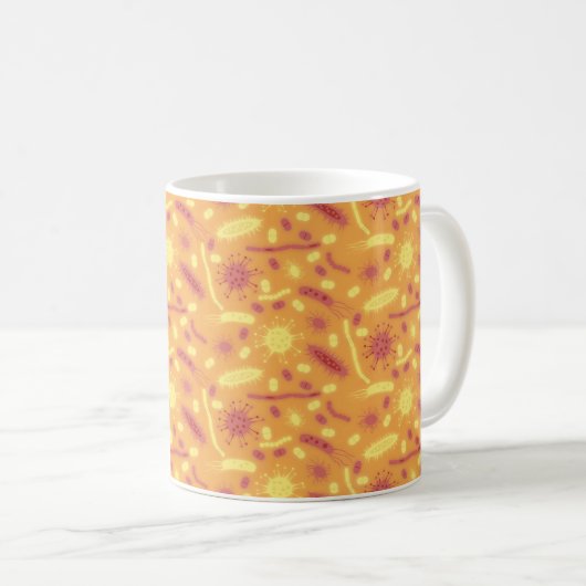 Glowing Bacteria Microorganism orange Kaffeetasse (VorderseiteRechts)