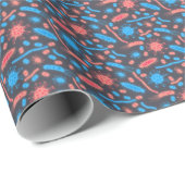 Glowing Bacteria Microorganism pink blue Geschenkpapier (Rolleneckpunkt)