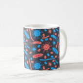 Glowing Bacteria Microorganism pink blue Kaffeetasse (VorderseiteRechts)