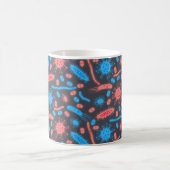 Glowing Bacteria Microorganism pink blue Kaffeetasse (Mittel)