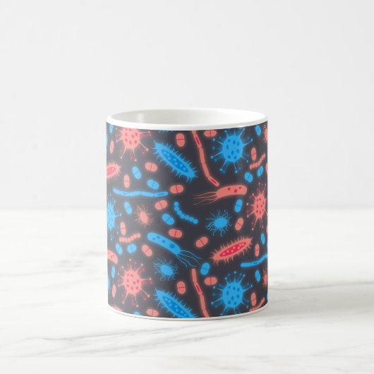 Glowing Bacteria Microorganism pink blue Kaffeetasse (Mittel)